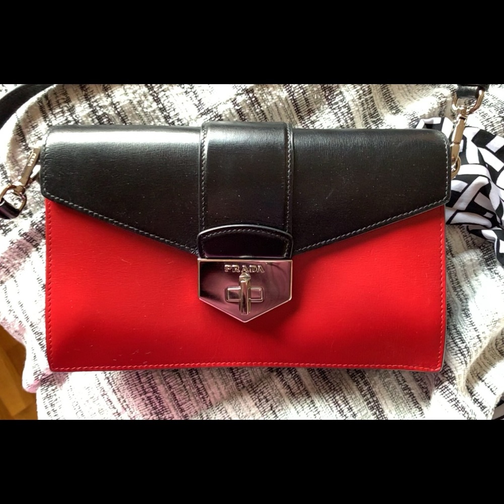 Red and Black Prada purse